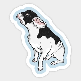 Black and white french bulldog Sticker